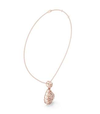 Sculptural Diamond Open-Work Drop Pendant in 18K Rose Gold by Diora Jewels