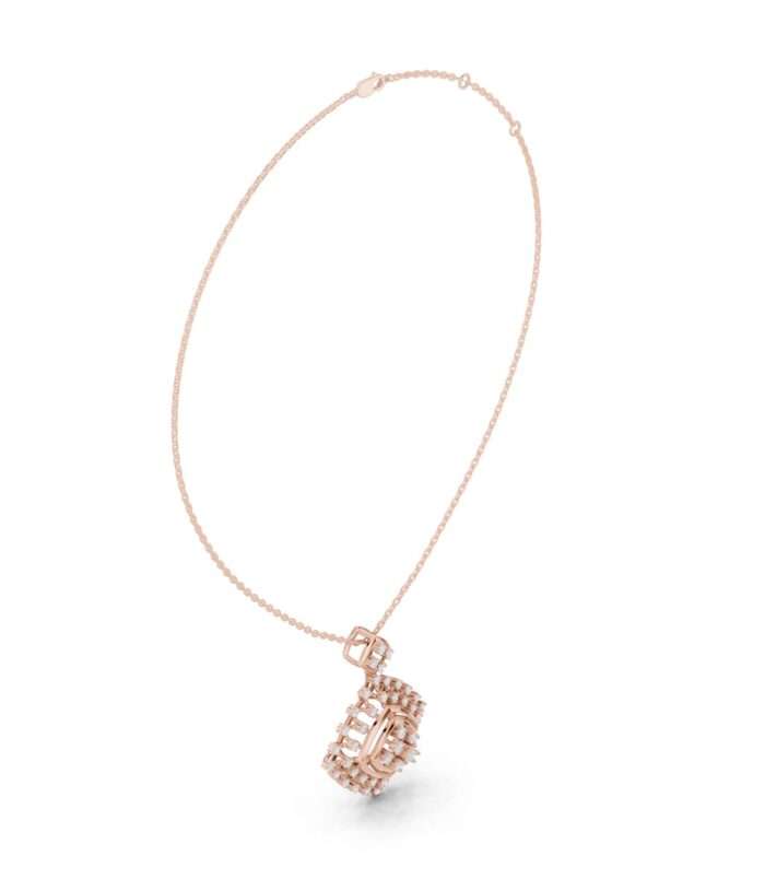 Geometric Multi-Cut Cluster Drop Pendant in 18K Rose Gold by Diora Jewels