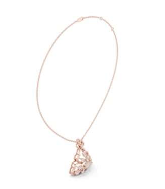 Rose Gold Diamond Butterfly Wing Pendant Necklace