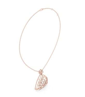 Celeste Openwork Diamond Pendant Necklace in rose gold with openwork diamond detailing