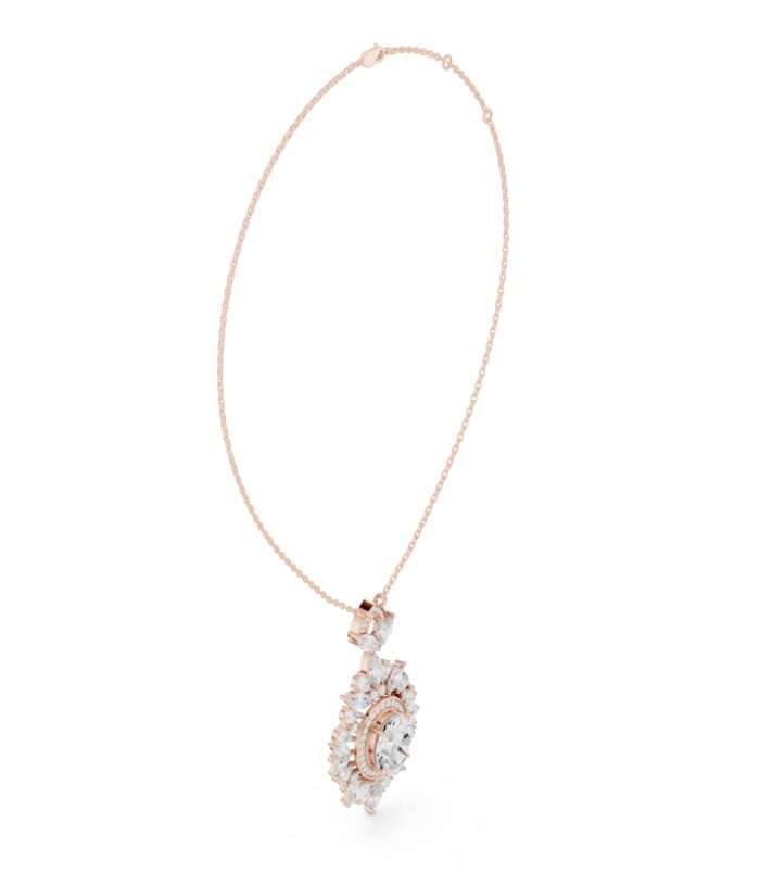 Marquise Cluster Diamond Statement Pendant Necklace – Diora Jewels.
