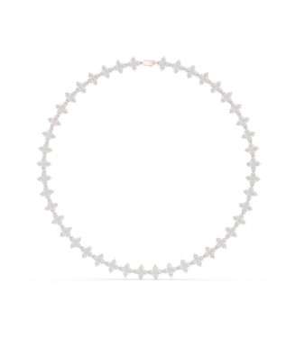 Diamond Flower Motif Eternity Choker in Rose Gold with marquise and pear-cut diamonds