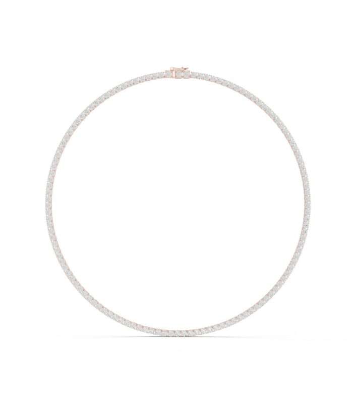 Classic Round Diamond Eternity Riviera Choker in Rose Gold by Diora Jewels