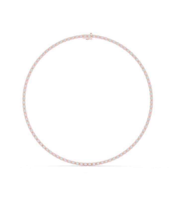 Bezel Set Diamond Eternity Riviera Choker in Rose Gold by Diora Jewels