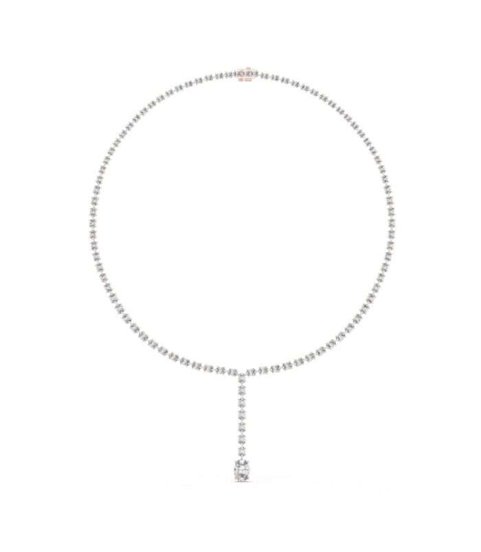 @R,GEM,Metal 02_0_1_1_1 (5) Star Cluster Diamond Y-Drop Necklace in 18K Rose Gold by Diora Jewels.