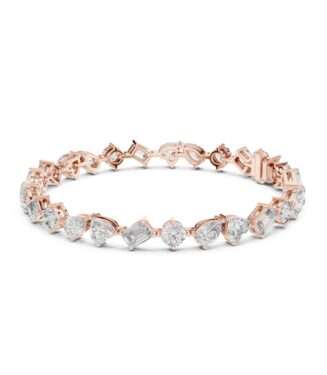 Multi-shape diamond eternity bracelet with round pear baguette diamonds