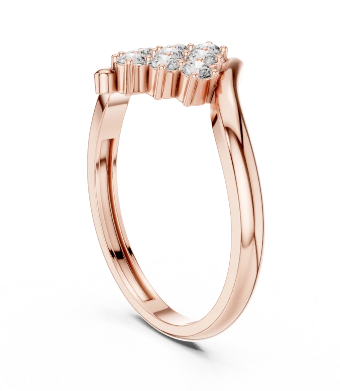 Oval diamond halo split shank engagement ring in rose gold