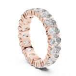 Vertical Oval Cut Diamond Eternity Band Ring in 18K Rose Gold with Shared Bezel Setting