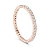 Delicate diamond eternity band in rose gold with round brilliant pavé diamonds