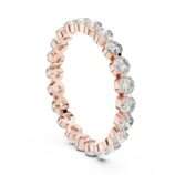 Round Brilliant Cut Bubble Diamond Eternity Band Ring in 18K Rose Gold