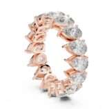 Pear diamond eternity band in rose gold with vertically set pear-shaped diamonds