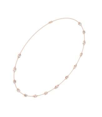 Women Marquise Diamond Necklace in Rose Gold with bezel-set marquise diamonds