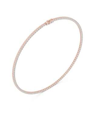 Double-Row Diamond Eternity Choker in Rose Gold by Diora Jewels.