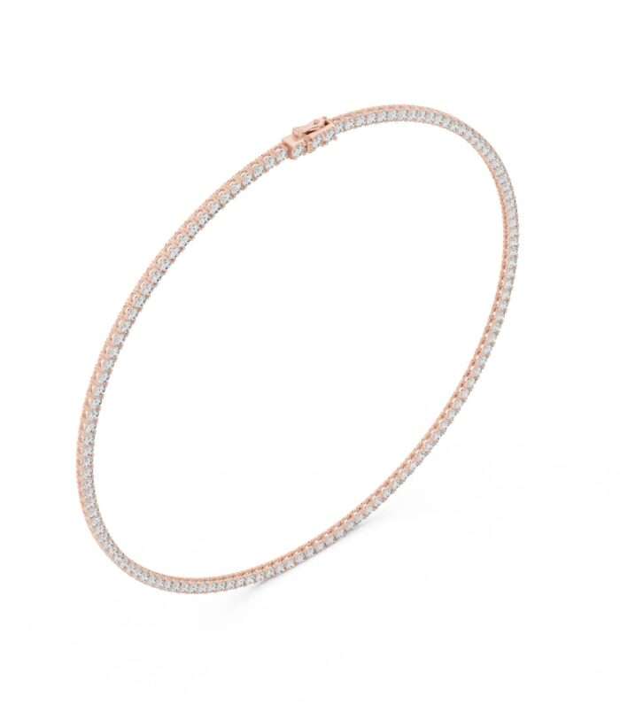 Double-Row Diamond Eternity Choker in Rose Gold by Diora Jewels.