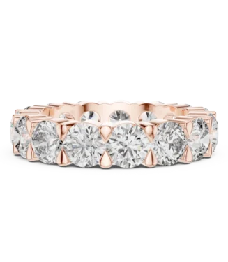 Elegant Rose Gold U-Prong Diamond Eternity Band for Weddings
