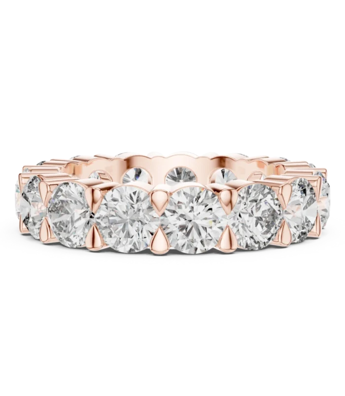 Elegant Rose Gold U-Prong Diamond Eternity Band for Weddings