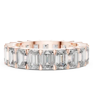 Rose Gold Emerald Cut Diamond Eternity Band
