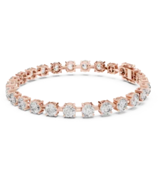 Classic Round Brilliant Diamond Tennis Bracelet in 18K Rose Gold.