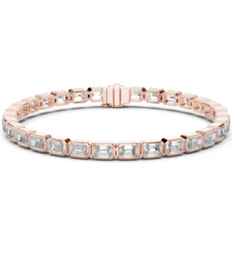 Framed Emerald Cut Diamond Tennis Bracelet