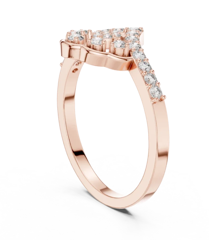 image (3) Rose Gold Diamond Contour Ring with round brilliant diamonds.