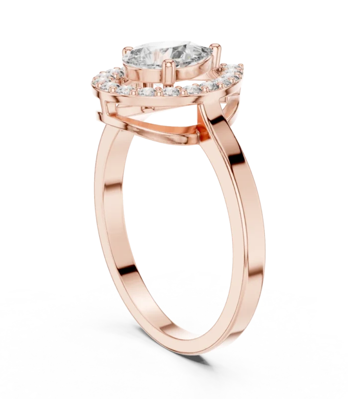 Rose Gold Diamond Cluster Ring with round brilliant diamonds.