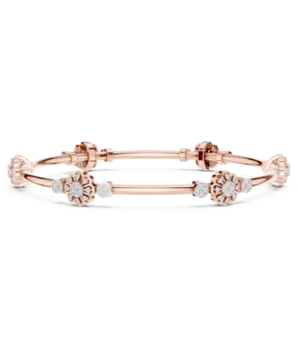 rose-gold-floral-knot-diamond-bangle Rose gold diamond floral knot bangle luxury diamond jewellery