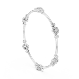 White gold diamond floral knot bangle side view luxury bracelet