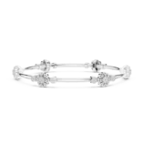 White gold diamond floral knot bangle elegant diamond jewellery