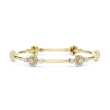 Yellow gold diamond floral knot bangle fine diamond jewellery