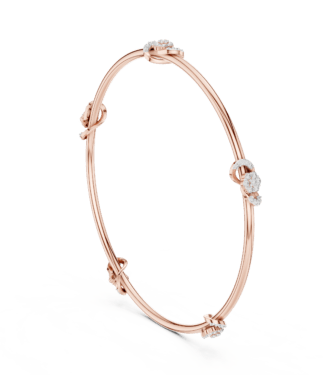 The Rose Gold Open Knot Diamond Bangle