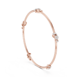 Rose gold open knot diamond bangle featuring an elegant intertwined design accented with sparkling diamonds
