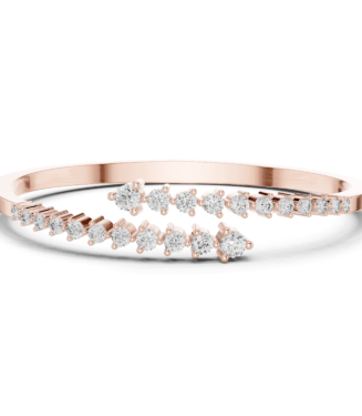 The Rose Gold Channel Set Round Diamond Bangle