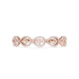 Rose gold marquise solitaire diamond bangle elegant fine jewellery frontal view