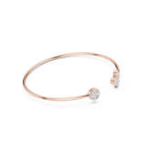 Rose Gold Central Solitaire Cutout Diamond Bangle with round solitaire and pave diamond ribbons