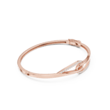 Rose Gold Central Heart Motif Diamond Bangle with heart-shaped diamond cluster and pave diamond ribbons