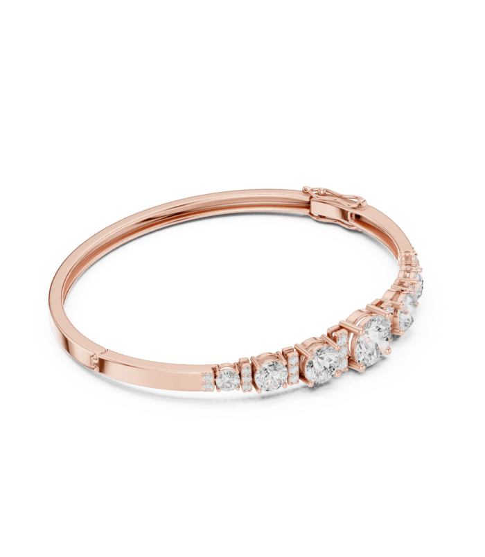 SBWB (23)@R-#viwe1 Rose Gold Open Looping Diamond Ribbon Bangle with pave diamonds