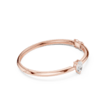 diamond oval motif bangle in rose gold