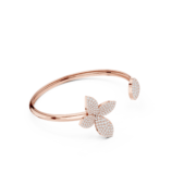 Rose gold triple band wave diamond bangle