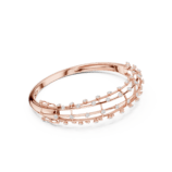 Rose gold double row pave diamond bangle