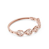 Rose gold marquise diamond bangle with solitaire diamond