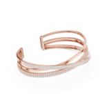 Pave Twist Diamond Bangle in rose and white gold with pave-set diamonds