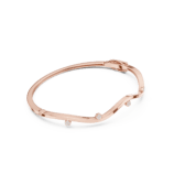Rose Gold Open Vine Diamond Cuff Bangle with prong-set round diamonds