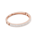 Rose gold baguette diamond bangle with sleek modern design