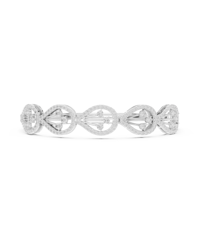 White gold marquise solitaire diamond bangle modern diamond bracelet frontal view White gold marquise solitaire diamond bangle modern diamond bracelet frontal view