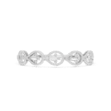 White gold marquise solitaire diamond bangle modern diamond bracelet frontal view