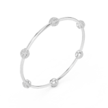 Rose gold pave ball diamond bangle side view fine diamond bracelet