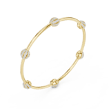 Yellow gold pave ball diamond bangle side view diamond bracelet