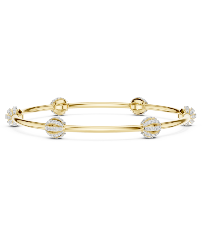 yellow-gold-pave-ball-diamond-bangle Yellow gold pave ball diamond bangle fine diamond jewellery
