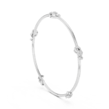 White gold open knot diamond bangle side view luxury bracelet