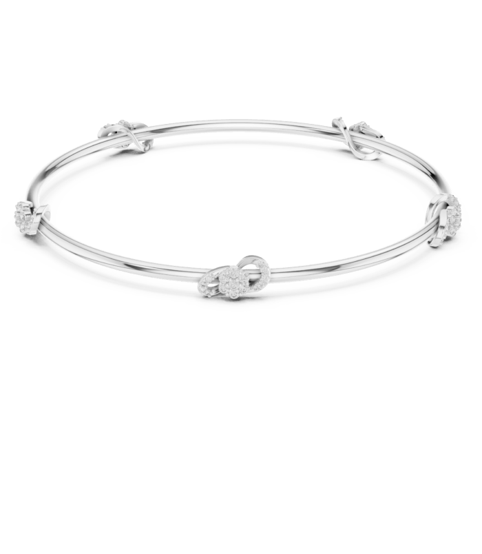 White gold open knot diamond bangle elegant diamond jewellery